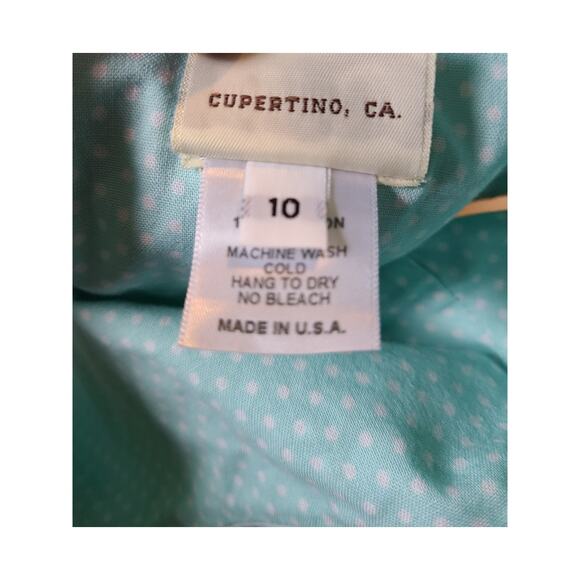 Rebecca Raggs original Baby Blue Polka Dot tie back dress size 10 - Picture 6 of 6